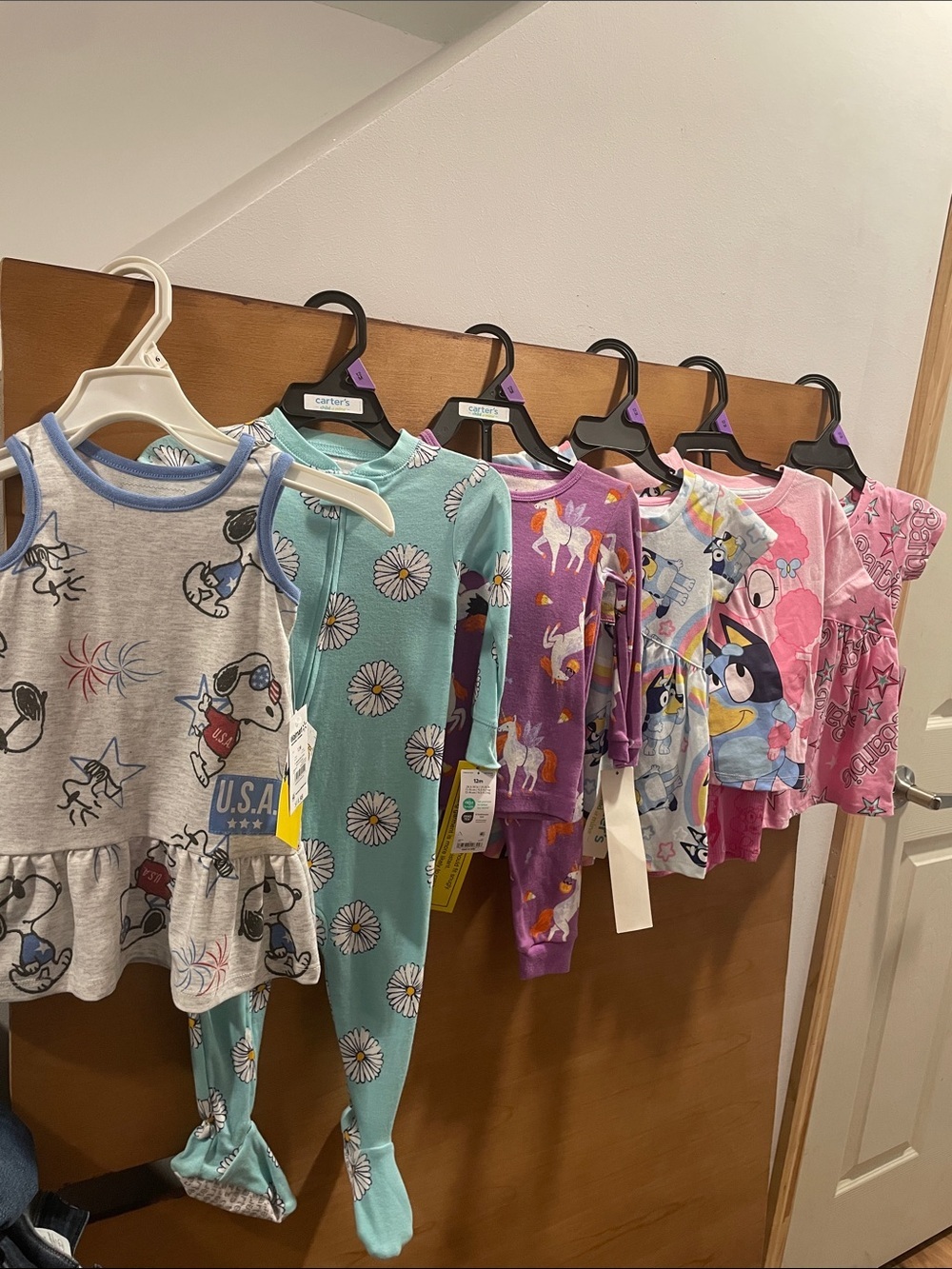 Carter's Multi-Character Mixed Pink, Purple, Aqua and Gray Pajama Set Collection